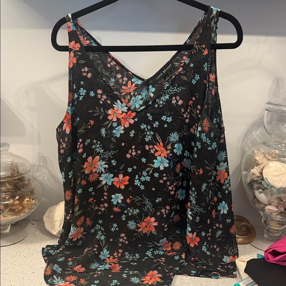 Lane Bryant Floral Black Camisole